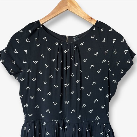 Forever 21 Geometric Print Mini Dress in Black and White Womens Medium Boho - Picture 2 of 15